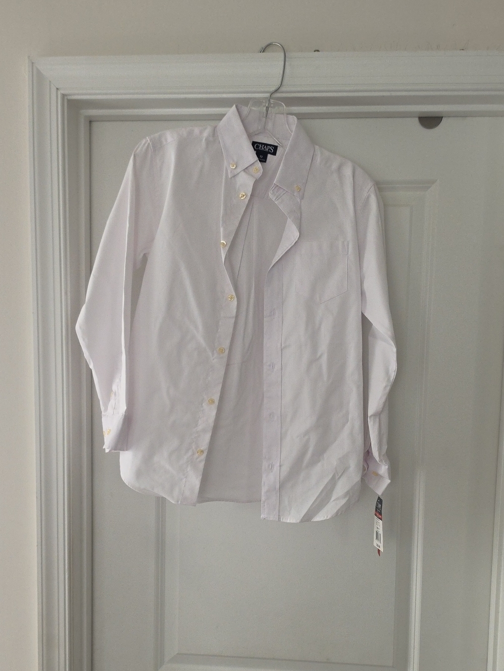 NWT Chaps Boy's White Button-Down Shirt Size 12